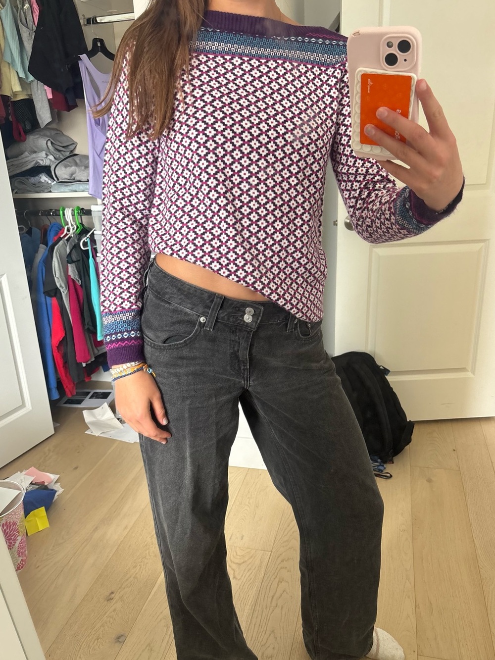 Purple Patterned Women's Sweater